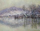 The Seine at Port Villez Snow Effect by Claude Monet